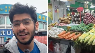 An Indian gave a glimpse of a local market in China. (YouTube/@itsAtharvaMaheshwari) An Indian gave a glimpse of a local market in China. (YouTube/@itsAtharvaMaheshwari)