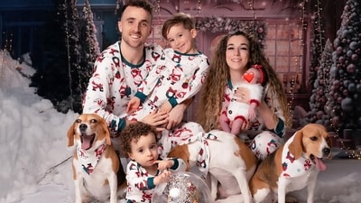 Jota celebrated Christmas with his family, including his three dogs. He shared an adorable family picture in matching PJs.&nbsp; ( diogoj_18/ Instagram)