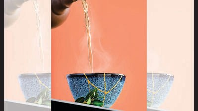 Kintsugi is the Japanese art of joining broken pieces with a lacquer dusted with gold or silver. (ADOBE STOCK) Kintsugi is the Japanese art of joining broken pieces with a lacquer dusted with gold or silver. (ADOBE STOCK)