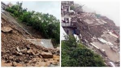 On July 1, a five-storeyed building collapsed in Bhattakufer area of Shimla. (HT Photo) On July 1, a five-storeyed building collapsed in Bhattakufer area of Shimla. (HT Photo)