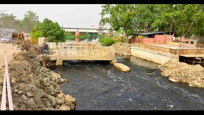 The MC has been constructing several bridges on the Buddha Nullah in Ludhiana. (Gurpreet Singh/HT) The MC has been constructing several bridges on the Buddha Nullah in Ludhiana. (Gurpreet Singh/HT)