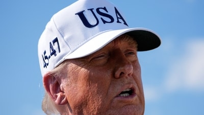 Donald Trump talks to reporters before boarding Air Force One, Thursday, July 3 at Joint Base Andrews, (AP Photo/Alex Brandon) (AP)
