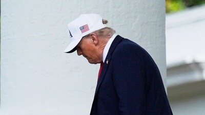 President Donald Trump walks to board his motorcade vehicle at the North Portico of the White House, Thursday, July 3, 2025. (AP Photo/Mark Schiefelbein) (AP) President Donald Trump walks to board his motorcade vehicle at the North Portico of the White House, Thursday, July 3, 2025. (AP Photo/Mark Schiefelbein) (AP)
