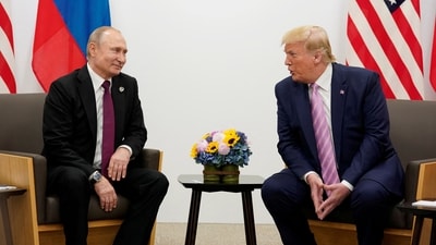 Russia's President Vladimir Putin and US President Donald Trump did not discuss a recent pause in some US weapons shipments to Kyiv. (REUTERS)