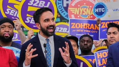 Democrat mayoral candidate Zohran Mamdani speaks during a rally at the Hotel & Gaming Trades Council headquarters in New York (AP) Democrat mayoral candidate Zohran Mamdani speaks during a rally at the Hotel & Gaming Trades Council headquarters in New York (AP)