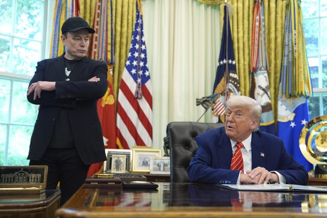 US President Donald Trump with Elon Musk in the White House on Friday, May 30, 2025. (AP) US President Donald Trump with Elon Musk in the White House on Friday, May 30, 2025. (AP)