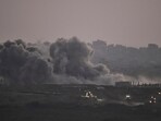 Smoke rises from Israeli bombardment of the Gaza Strip, seen from southern Israel, Thursday, July 3, 2025.