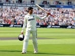 India's Shubman Gill reacts as he walks after losing his wicket for 269 runs 