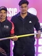 From left: Javelin throwers Julius Yego, Thomas Rohler, Neeraj Chopra and Sachin Yadav ahead of NC Classic in Bengaluru. (PTI)