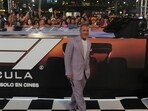 American actor Brad Pitt poses for a photo during an event promoting the film "F1 The Movie" in Mexico City, Monday, June 9, 2025. (AP Photo/Fernando Llano)