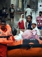 NDRF team rescue residents at as flood water enter residential colony in New Delhi on July 12, 2023. (Hindustan Times)