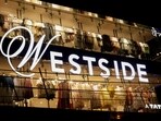 Logo of the Indian fashion retailer Trent's flagship brand Westside is displayed in front of their showroom in New Delhi, India.