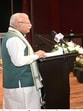Union Minister for Power, Housing, and Urban Affairs, Manohar Lal Khattar at the National Conference of Chairpersons of Urban Local Bodies in Manesar on Friday. (PARVEEN KUMAR/HT PHOTO) Union Minister for Power, Housing, and Urban Affairs, Manohar Lal Khattar at the National Conference of Chairpersons of Urban Local Bodies in Manesar on Friday. (PARVEEN KUMAR/HT PHOTO)