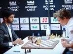 World champion D Gukesh vs Magnus Carlsen during Norway Chess last month. (X) World champion D Gukesh vs Magnus Carlsen during Norway Chess last month. (X)