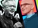 Nvidia CEO Jensen Huang and his counterpart Satya Nadella at Microsoft.