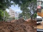 photos of dug-up Bengaluru streets, where roads are barely visible due to ongoing civic work.