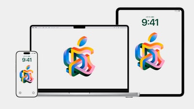 The artwork is based on a creative take of the Apple logo, rendered in a colourful and contemporary design. (Apple)