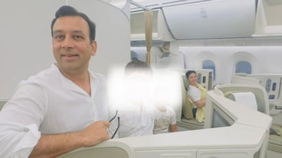 A Noida CEO’s candid post about flying business class with his kids grabs attention. (Screengrab LinkedIn/@Mayank Arya) A Noida CEO’s candid post about flying business class with his kids grabs attention. (Screengrab LinkedIn/@Mayank Arya)