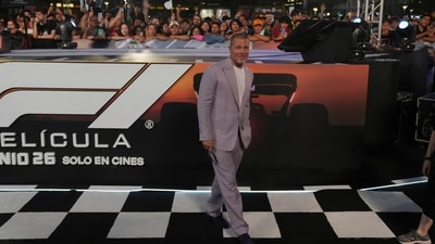 American actor Brad Pitt poses for a photo during an event promoting the film "F1 The Movie" in Mexico City, Monday, June 9, 2025. (AP Photo/Fernando Llano) (AP) American actor Brad Pitt poses for a photo during an event promoting the film "F1 The Movie" in Mexico City, Monday, June 9, 2025. (AP Photo/Fernando Llano) (AP)