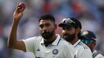 Mohammed Siraj celebrates after taking the wicket of Shoaib Bashir and completing his six-wicket haul on Day 3. (Action Images via Reuters) Mohammed Siraj celebrates after taking the wicket of Shoaib Bashir and completing his six-wicket haul on Day 3. (Action Images via Reuters)