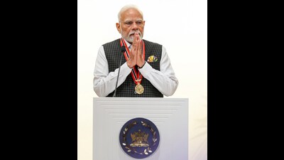 PM Modi is the first Indian premier to address a joint assembly of the Parliament of the Caribbean nation (@MEAIndia) PM Modi is the first Indian premier to address a joint assembly of the Parliament of the Caribbean nation (@MEAIndia)