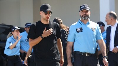Portuguese footballer Diogo Dalot, of Manchester United, arrives at the funeral chapel to pay his respects to Digo Jota on July 4. (Photo by FILIPE AMORIM / AFP) (AFP) Portuguese footballer Diogo Dalot, of Manchester United, arrives at the funeral chapel to pay his respects to Digo Jota on July 4. (Photo by FILIPE AMORIM / AFP) (AFP)