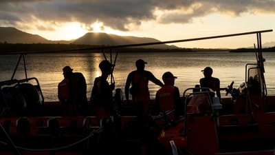 Rescuers search for missing victims of a ferry accident in the waters off the Bali Strait in Jembrana. (AFP) Rescuers search for missing victims of a ferry accident in the waters off the Bali Strait in Jembrana. (AFP)