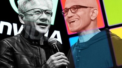 Nvidia CEO Jensen Huang and his counterpart Satya Nadella at Microsoft. Nvidia CEO Jensen Huang and his counterpart Satya Nadella at Microsoft.