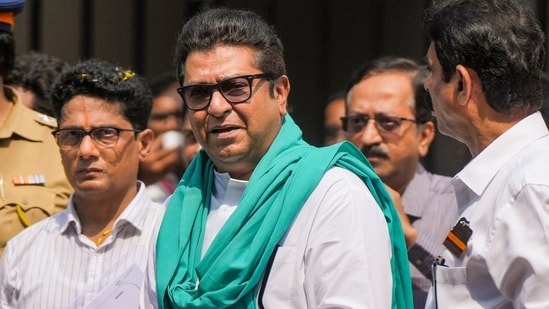 Maharashtra Navnirman Sena (MNS) chief Raj Thackeray during the nomination filing of his son and party candidate Amit Thakeray for Maharashtra Assembly elections, in Mumbai. (PTI file)