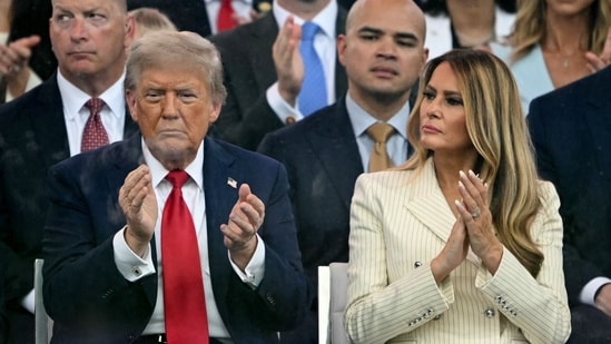 During his speech in Iowa, President Trump shared a pet name for Melania Trump. (Photo by Mandel NGAN / AFP) (AFP)