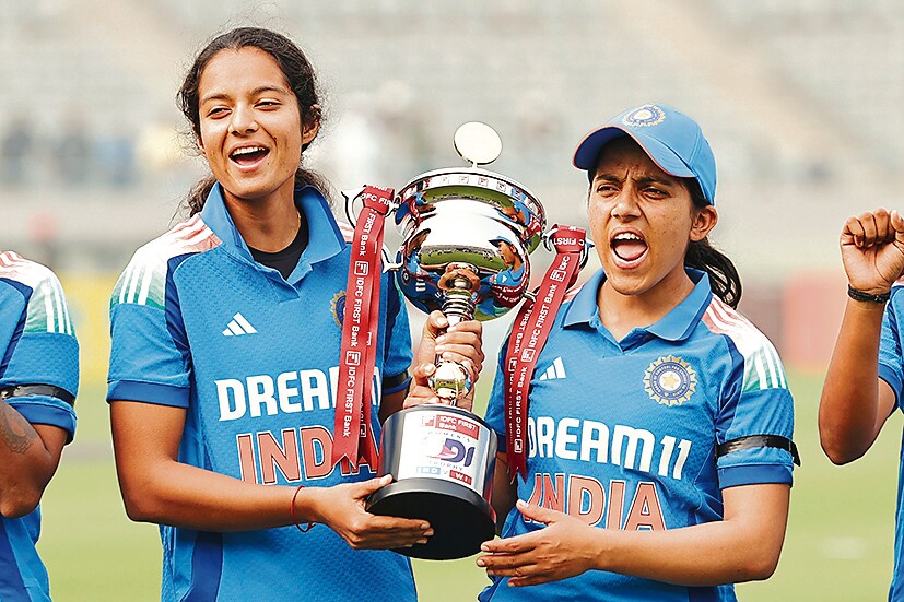 Rawal and Tanuja Kanwar pose after a win over West Indies in Vadodara, in December. (Saikat Das / Sportzpics for BCCI) Rawal and Tanuja Kanwar pose after a win over West Indies in Vadodara, in December. (Saikat Das / Sportzpics for BCCI)