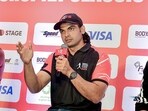 Double Olympic medalist Javelin thrower Neeraj Chopra addresses a press conference on the inaugural edition of the upcoming 'Neeraj Chopra Classic 2025' event, in Bengaluru on Friday.