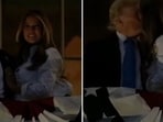 Donald Trump and Melania's kiss and hug stunned the crowd, with many getting 'awww'-ed' while looking at the First Couple.. Donald Trump and Melania's kiss and hug stunned the crowd, with many getting 'awww'-ed' while looking at the First Couple..