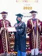 Union minister for agriculture and farmers welfare Shivraj Singh Chouhan confers a degree on a student during the 6th convocation ceremony of SKUAST-Kashmir, in Srinagar on Friday. Jammu and Kashmir LG Manoj Sinha and chief minister Omar Abdullah are also seen. (ANI)