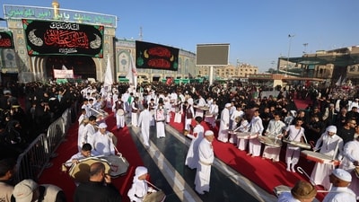 The annual procession draws thousands of pilgrims from around the world, gathering to pay tribute and reflect on sacrifice, justice, and faith. (AFP) The annual procession draws thousands of pilgrims from around the world, gathering to pay tribute and reflect on sacrifice, justice, and faith. (AFP)