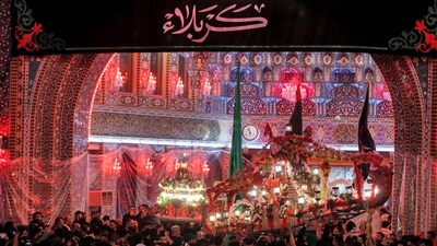 The ritual takes place on the ninth day of Muharram, an important day in the Islamic calendar that precedes the observance of Ashura. (AFP) The ritual takes place on the ninth day of Muharram, an important day in the Islamic calendar that precedes the observance of Ashura. (AFP)