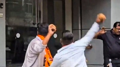 The individuals threw stones at Kedia's office while raising slogans in support of Marathi and MNS chief Raj Thackeray. (PTI) The individuals threw stones at Kedia's office while raising slogans in support of Marathi and MNS chief Raj Thackeray. (PTI)