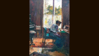 The Woman at the Desk by German impressionist Lesser Ury; 1898. (Wikimedia) The Woman at the Desk by German impressionist Lesser Ury; 1898. (Wikimedia)