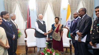 This is the first bilateral visit by an Indian prime minister to this Caribbean island nation since 1999. (X/ @PMO) This is the first bilateral visit by an Indian prime minister to this Caribbean island nation since 1999. (X/ @PMO)