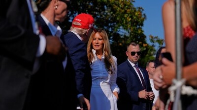 President Donald Trump and first lady Melania Trump greet guests after he signed his signature bill of tax breaks and spending cuts at the White House, Friday, July 4, 2025, in Washington. (AP Photo/Julia Demaree Nikhinson) (AP) President Donald Trump and first lady Melania Trump greet guests after he signed his signature bill of tax breaks and spending cuts at the White House, Friday, July 4, 2025, in Washington. (AP Photo/Julia Demaree Nikhinson) (AP)