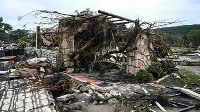 A damaged home is seen near Camp Mystic, the site of where at least 20 girls went missing after flash flooding in Hunt, Texas, on July 5, 2025. (AFP) A damaged home is seen near Camp Mystic, the site of where at least 20 girls went missing after flash flooding in Hunt, Texas, on July 5, 2025. (AFP)