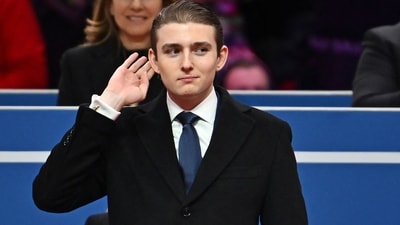 World Liberty Financial, co-founded by Barron Trump, has sold $550 million in tokens, boosting his net worth. (Photo by ANGELA WEISS / AFP) (AFP) World Liberty Financial, co-founded by Barron Trump, has sold $550 million in tokens, boosting his net worth. (Photo by ANGELA WEISS / AFP) (AFP)
