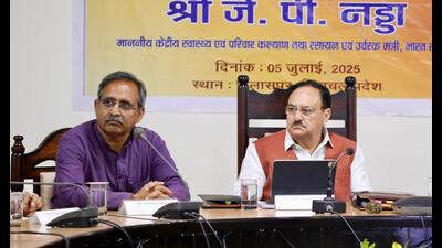 Union minister and BJP national president JP Nadda chairs a meeting to review the progress of highway works, in Bilaspur on Saturday. (ANI) Union minister and BJP national president JP Nadda chairs a meeting to review the progress of highway works, in Bilaspur on Saturday. (ANI)