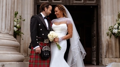 Mel B married her partner, Rory McPhee, on July 5, 2025, at St. Paul’s Cathedral in London, wearing two designer gowns. (officialmelb/Instagram) Mel B married her partner, Rory McPhee, on July 5, 2025, at St. Paul’s Cathedral in London, wearing two designer gowns. (officialmelb/Instagram)