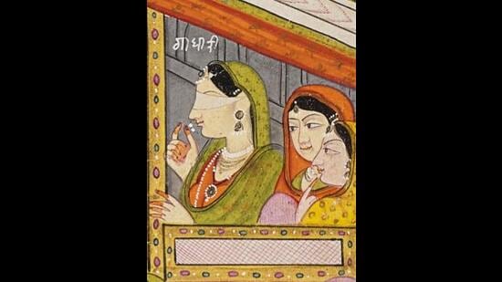 Pahari painting of Gandhari with maid-servants, by Purkhu, c. 1820 CE. “The pleasure of reading Life on Mars is that the stories aren’t driven by moral arcs, as much as I ached to pass a judgement. They are driven by discomfort. Qandhari blindfolded herself and became a queen, a mother of a hundred sons. She is a woman raging at the absurdity of her fate”. (Wikimedia Commons)