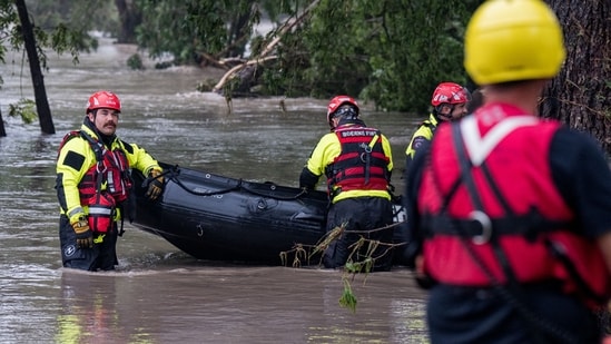 Around 800 people has been evacuated from Texas' Kerr county region, according to the sheriff office. (Getty Images via AFP)
