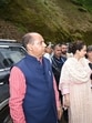 Himachal MP Kangana Ranaut and leader of Opposition Jai Ram Thakur during a visit in flood-hit area of Mandi district on Sunday. (Source)