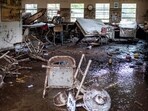 Camp Mystic tragedy: Furnitures lie scattered inside a cabin at Camp Mystic after deadly flooding in Kerr County, Texas, U.S., July 5, 2025.   REUTERS/Sergio Flores