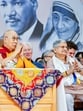 Union ministers Kiren Rijiju, Rajiv Ranjan and others during Tibetan Spiritual leader Dalai Lama's 90th birth anniversary celebrations, at Dharamshala, on Sunday. (ANI)