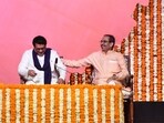 Shiv Sena (UBT) chief Uddhav Thackeray, with his brother and Maharashtra Navnirman Sena (MNS) Chief Raj Thackeray, during a joint rally in Mumbai's Worli